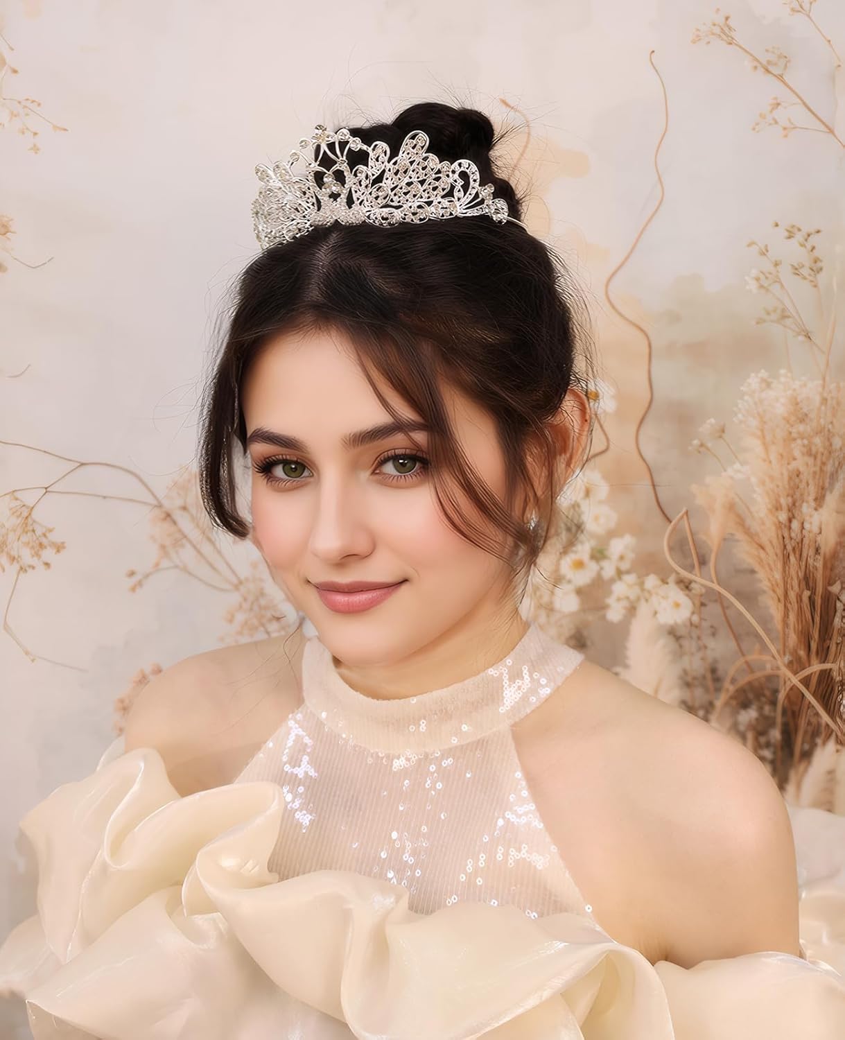 Wedding Crystal Tiara for Women Elegant Bridal Pearl Rhinestone Crown Swan Queen Princess Costume Crown Star Crystal Headpiece Accessory for Cosplay Birthday Party - Image 6