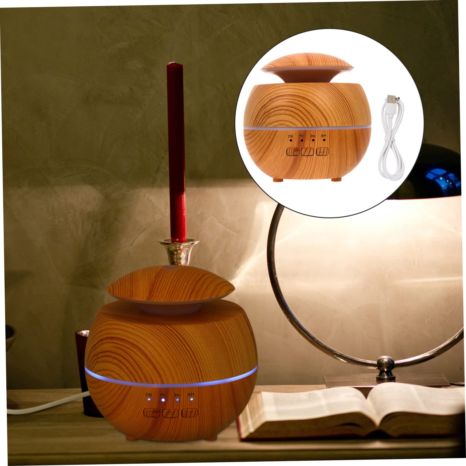 Difusor de Aceites Esenciales 120ml Pp Abs con Luz LED Naranja | Niebla Silenciosa, para Hogar y Oficina, Diseño Compacto con Efecto Aromaterapia
