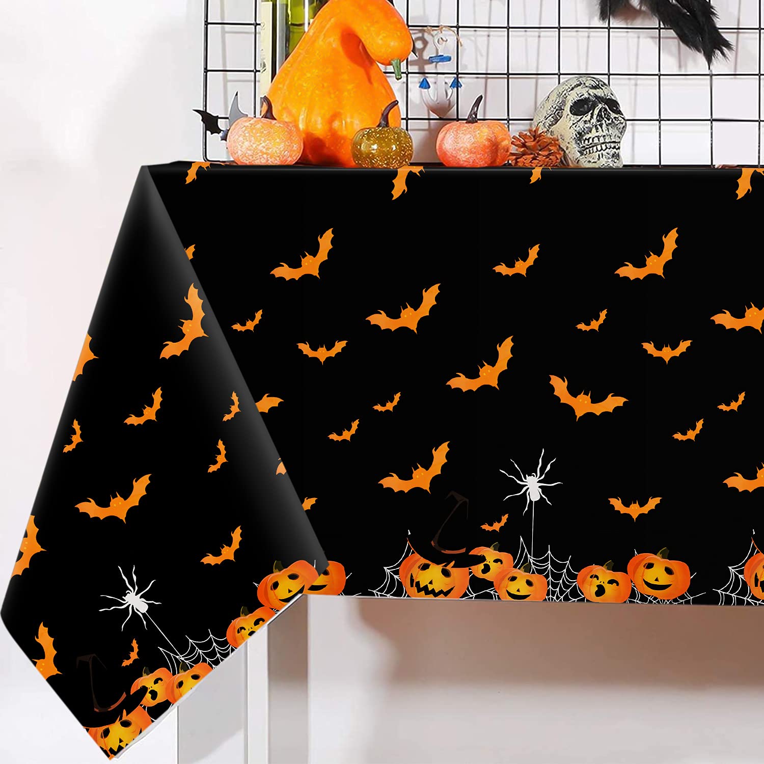 4 Pièces Nappe D'halloween,220 X 130 Cm,Nappe Halloween Rectangulaire