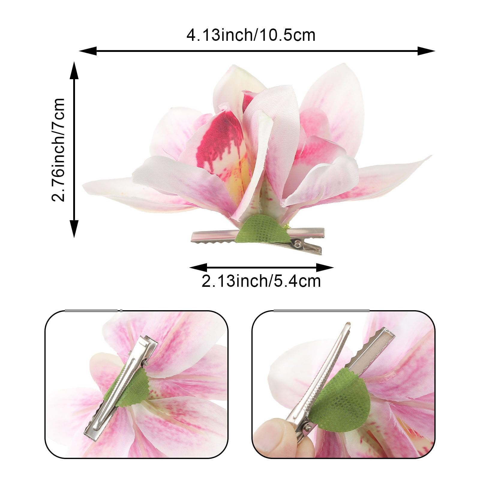 3 PACK Hawaiian Flower Hair Clips - Image 2