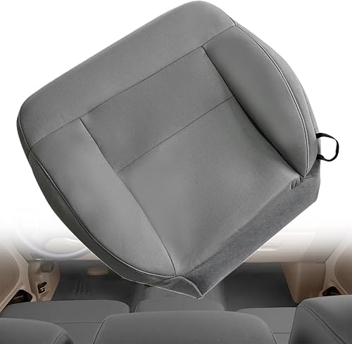 Miniatura 11 de NLQR Funda de asiento de repuesto para parte inferior del conductor, color ébano, piel de microfibra negra compatible con Ford F150 Lariat XL 2004