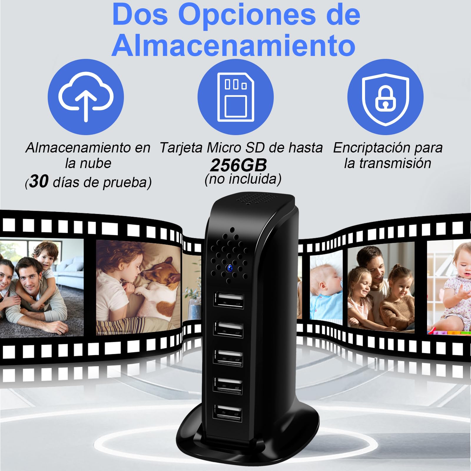Cámara Espía Oculta 5G WiFi, Mini Camaras Espias Hub de Carga 1080P HD | Micro Camera Espia Camuflada de Vigilancia Detección de Movimiento, Diseño Discreto Invisible,Seguridad en Hogar Oficin
