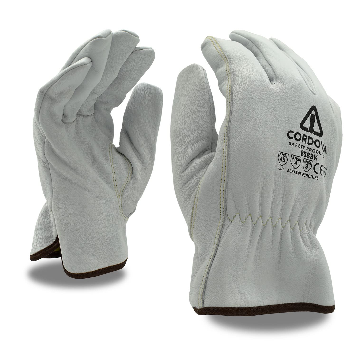 Cordova Safety Products Premium Grain Goatskin Driver Gloves, Aramid/Glass Fabric Lined, Keystone Thumb, Ansi Cut Level 5, 3X-Large, 12-Pack Bulk Driver Gloves