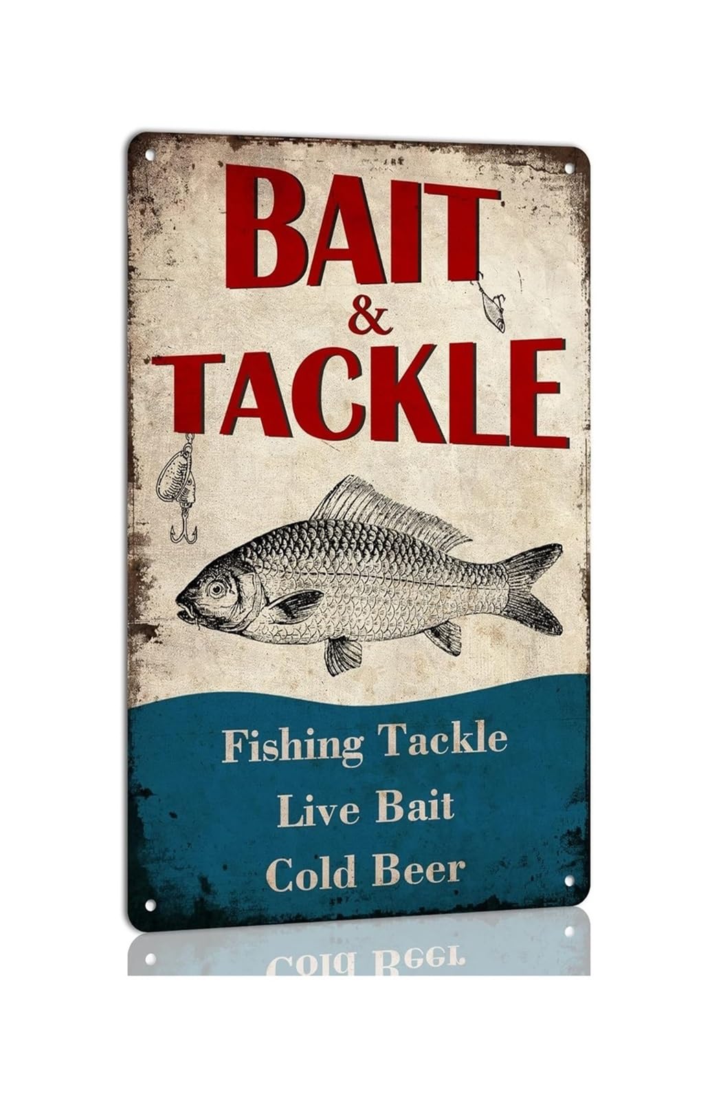 CBQZCHWDKT School Fishing Metal Tin Sign Vintage Rustic Wall Decor for Man Cave Wall Tackle Room or Bar 8 X 12 inch​