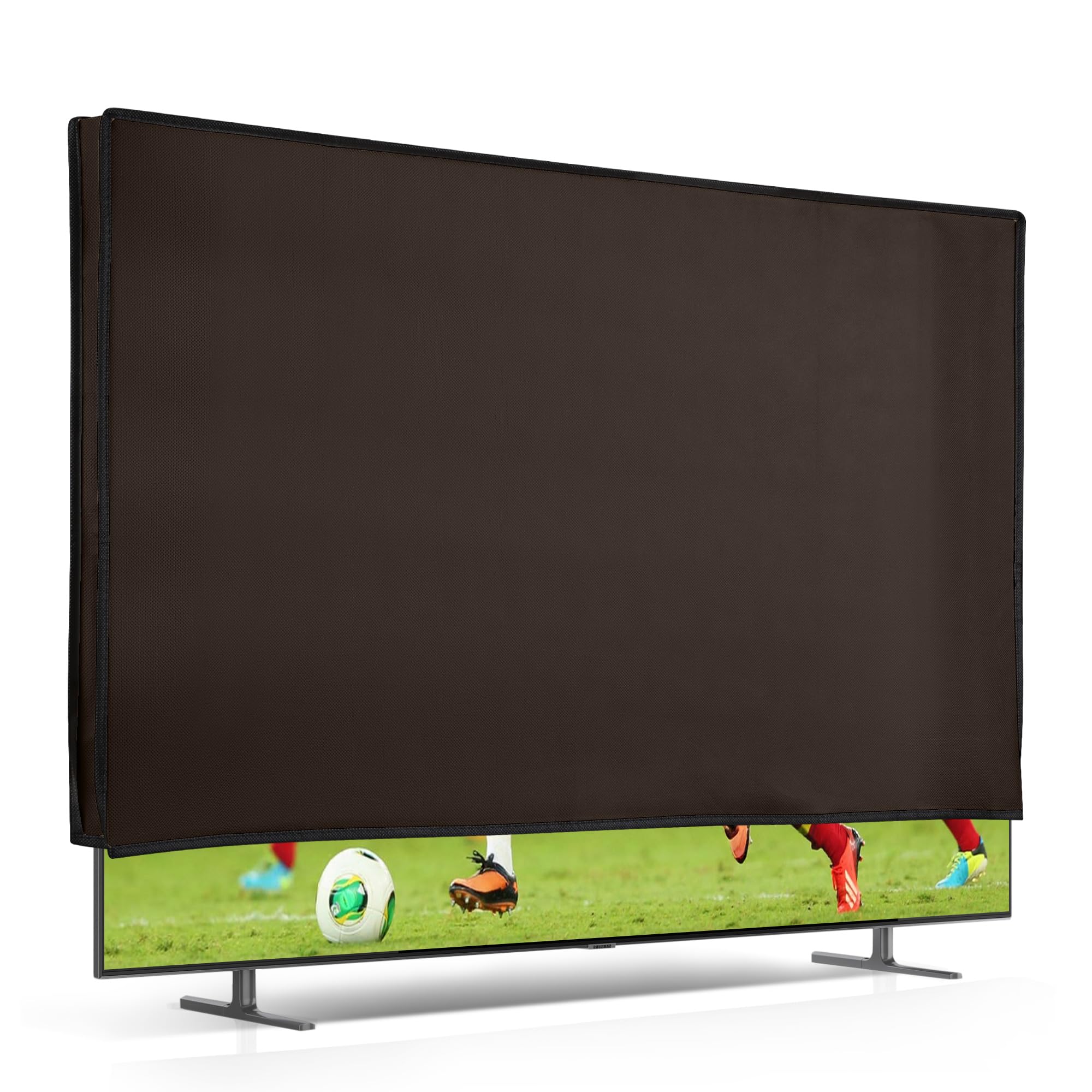 kwmobile Funda para monitor 85" TV - Cubierta protectora textil para pantalla de TV de Interior - chocolate