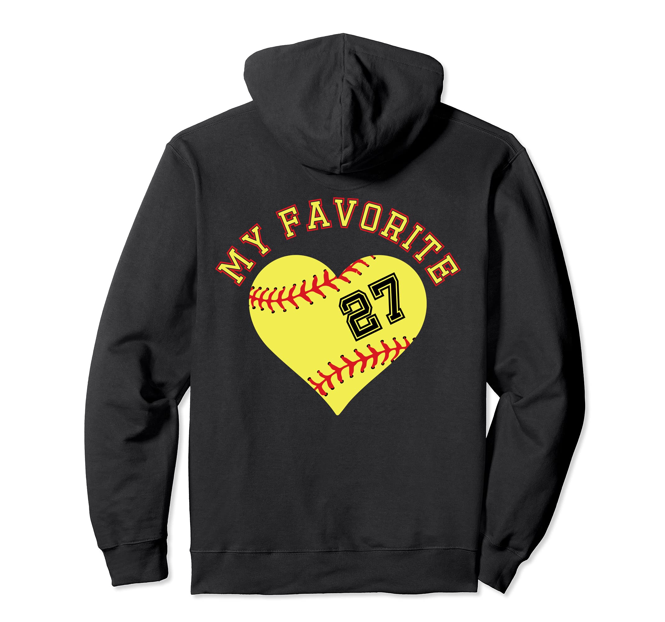 Softball Player 27 Jersey Outfit No #27 Sports Fan Pullover Hoodie, Black