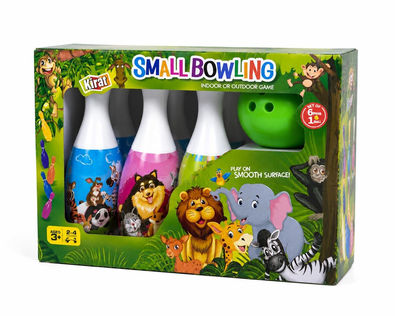 GrabNgogo Small Bowling Toy Set for Kids with 6 Pins & 1 Ball – Indoor Outdoor Sports Game for Boys & Girls-image-30