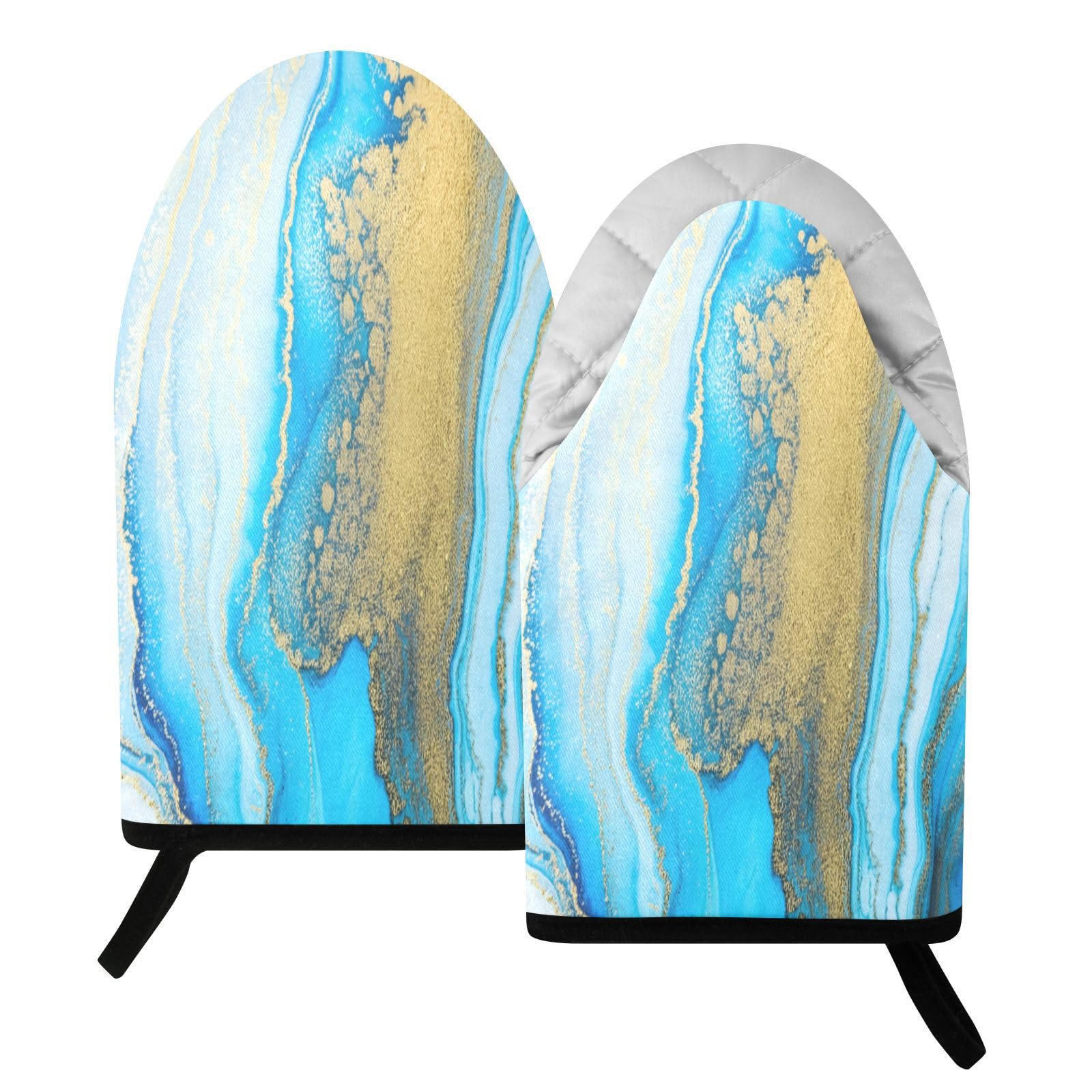 BURSTDDY Marble Oven Mitt,Heat Resistant Kitchen Mitts for Cooking