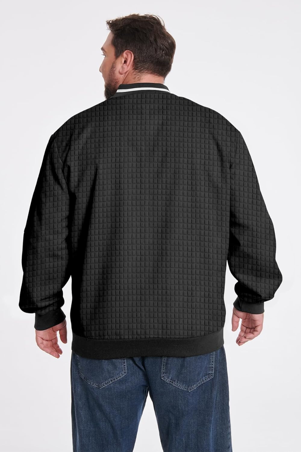 Lightweight Bomber Jacket Big and Tall for Men Varsity Jacket Fall Baseball Outwear, 2XL-6XL - Image 2