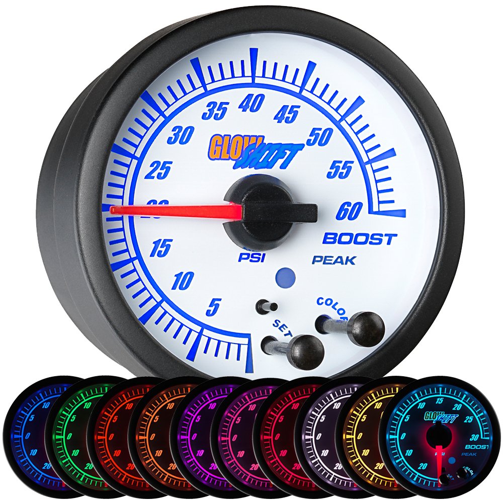 Egt Gauge Kit GlowShift 3-in-1 Gauge Kit - 60 PSI Boost 2200°F EGT 300°F Temp (10 LED Colors) Egt Boost Gauge Combo - Foto 5