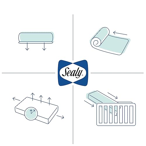 Miniatura 6 de Sealy Baby Colchón impermeable para cuna con soporte de postura de mariposa, ajuste de cama para niños pequeños, espuma americana premium, no