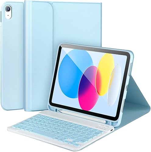 Miniatura 13 de Funda para iPad 11/10ª generación con teclado, funda de teclado Bluetooth desmontable para iPad A16 2025 de 11 pulgadas/10ª generación 2022 de 10.9