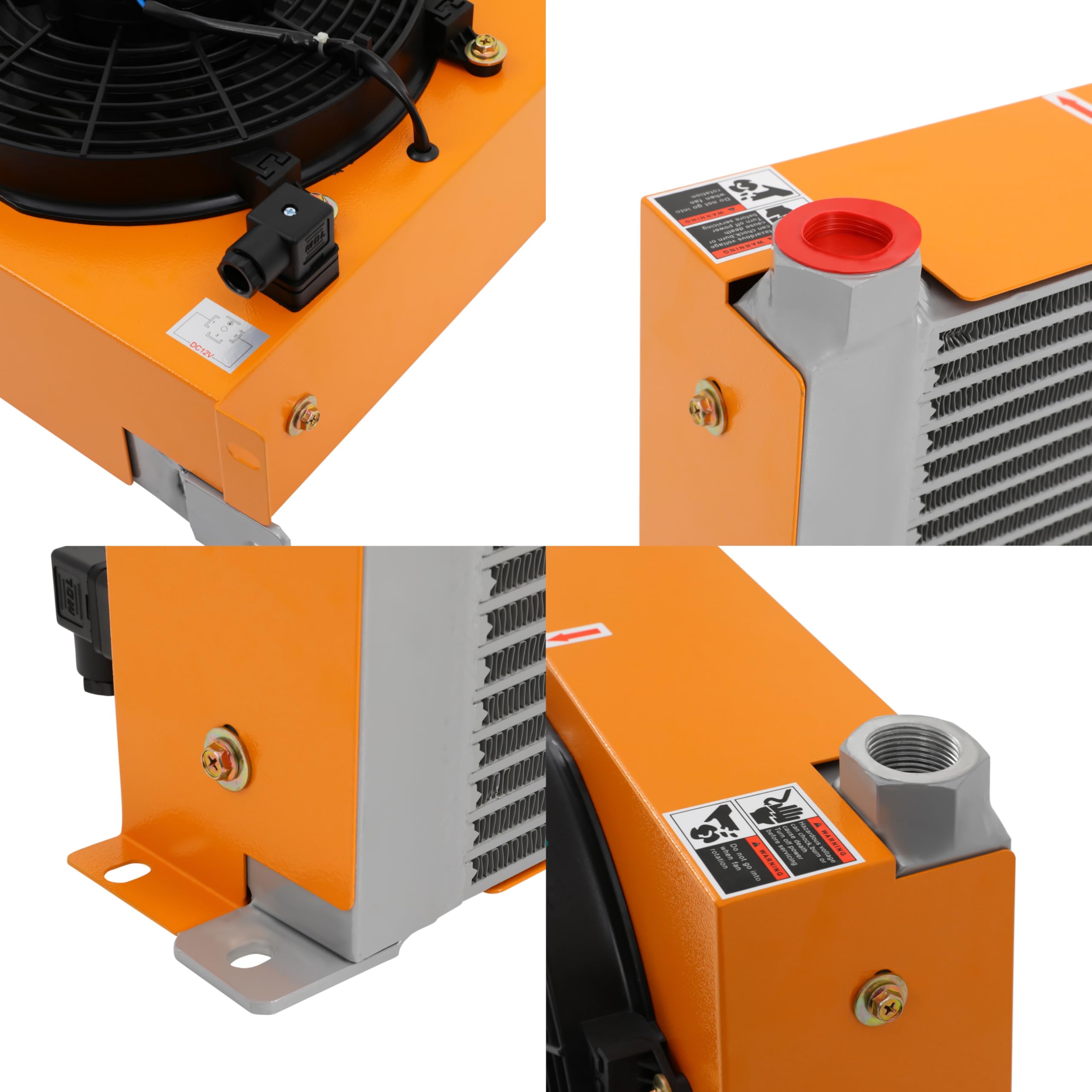 Raffreddatore ad olio idraulico da 120 W, 100 l/min, in lega di alluminio, DC 12 V, raffreddamento ad aria idraulico, radiatore ad olio raffreddato ad aria con griglia di protezione