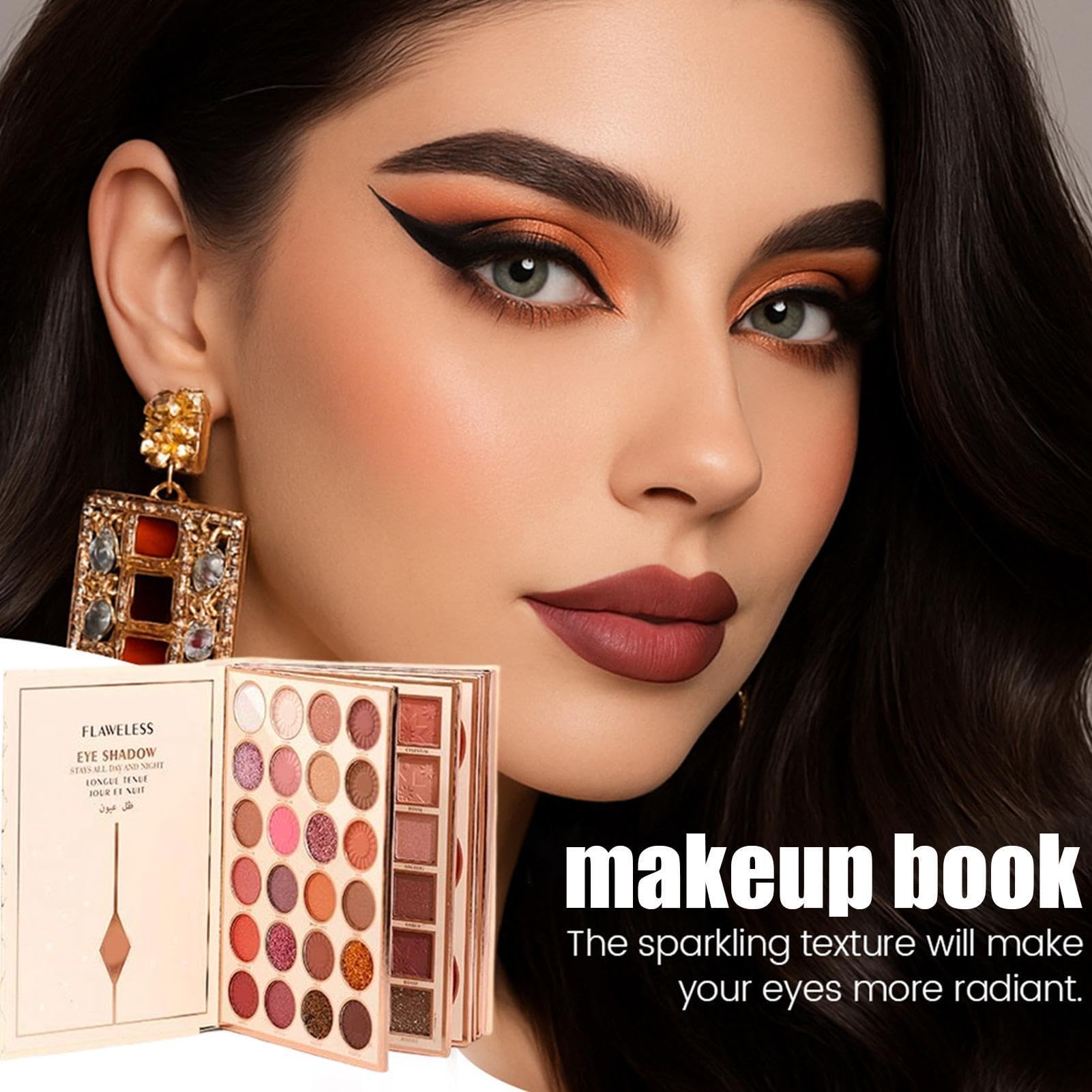 Palette Di Ombretti 48 Colori Opaco Brillante Illuminante | Palette Per Ombretti A Forma Di Libro Per Donne Ragazze Halloween Adolescenti Ogni Giorno Feste Viaggio Uso Quotidiano