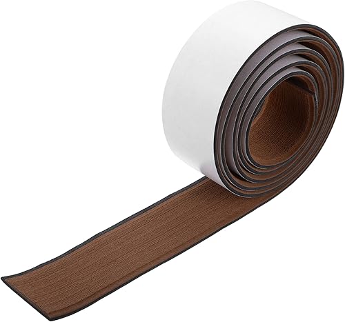 X AUTOHAUX Tapete de hoja de teca sintética de EVA, de 78.74 x 2.24 pulgadas, antideslizante, autoadhesivo para lancha, yate, cubierta marina,