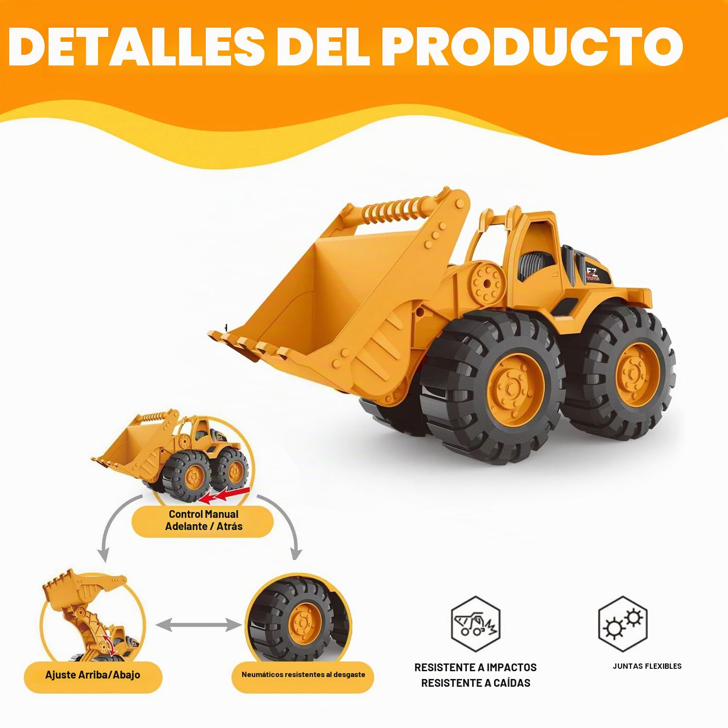 3 PCS Excavadora Juguete, Juego De Excavadora De Juguete De Arena, Coches Juguete De Arena, Con Volquete Camión Excavadora Cargador Frontal, Camiones De Construcción Para Niños e 3 A 12 Años