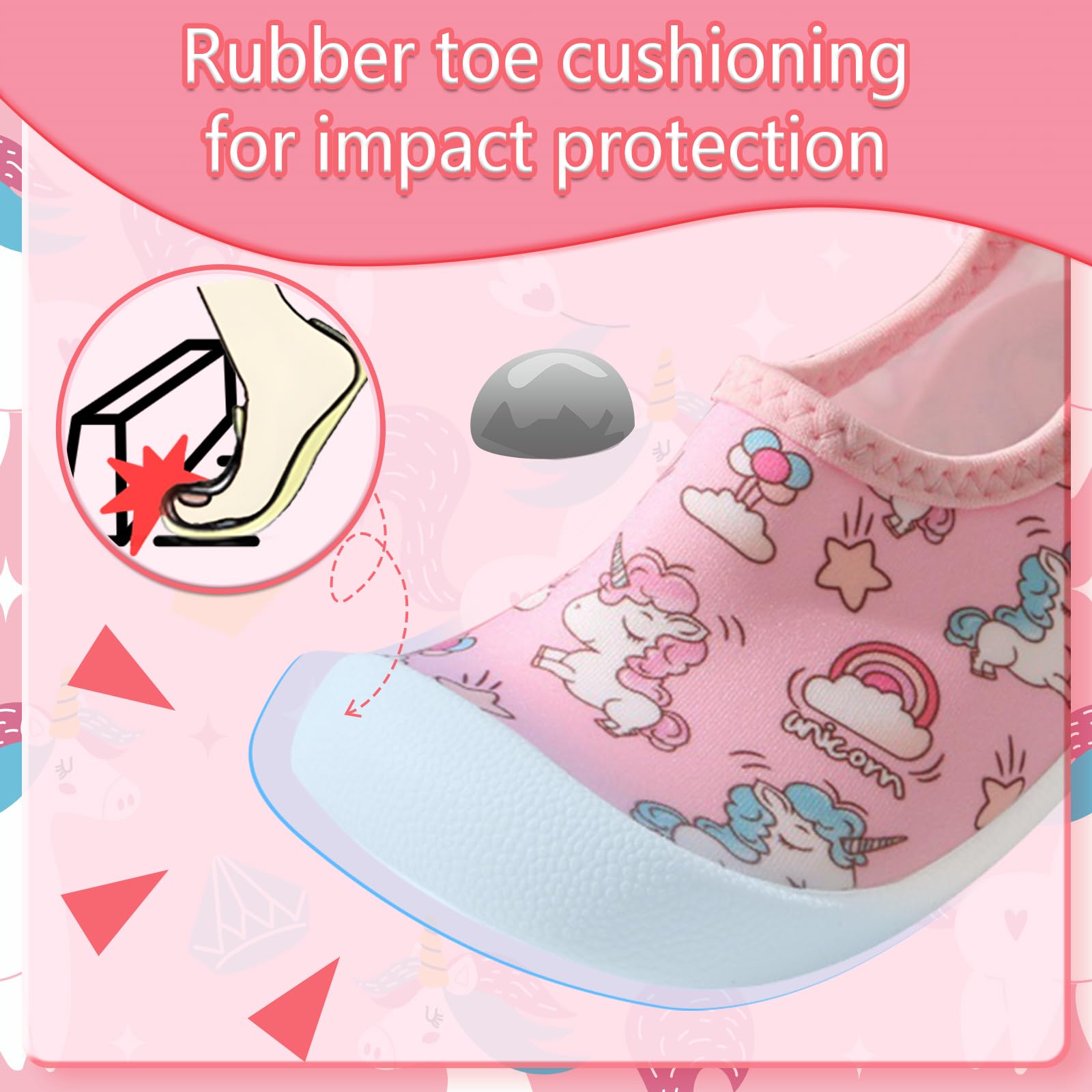 JONRRYIN Badeschuhe Kinder, Wasserschuhe Schwimmschuhe Kinder, Strandschuhe Aquaschuhe Schnell Trocknend für Strand Schwimm (Rosa, Grundschulkind, 25, Numerisch, EU Schuhgrößensystem, M)