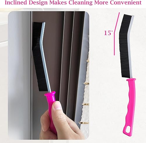 Miniatura 4 de 4 cepillos de limpieza de cerdas duras para grietas, herramienta multifuncional de limpieza de huecos para uso doméstico, cepillo limpiador de