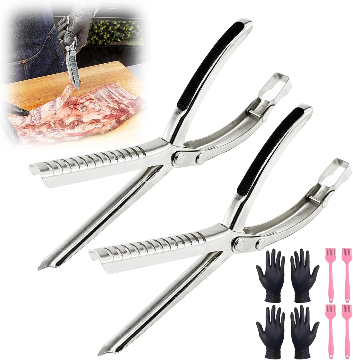 Herramienta para quitar membrana de costillas de acero inoxidable