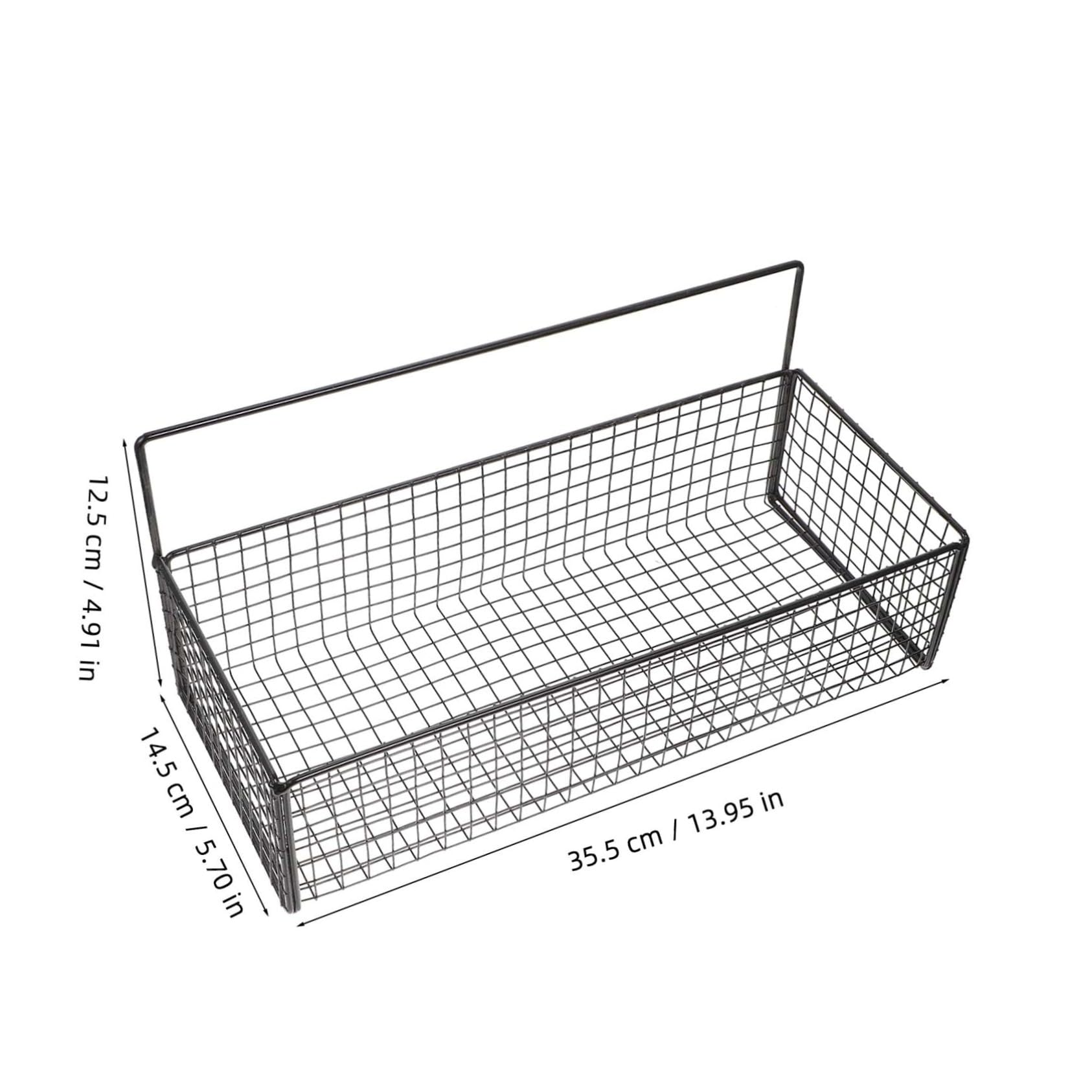 Cesta Colgante de Pared de Hierro para Cocina, Negra, Práctica | Verduras y Jengibre, Almacenamiento Ordenado, Estable y Fiable, Resistente al Óxido