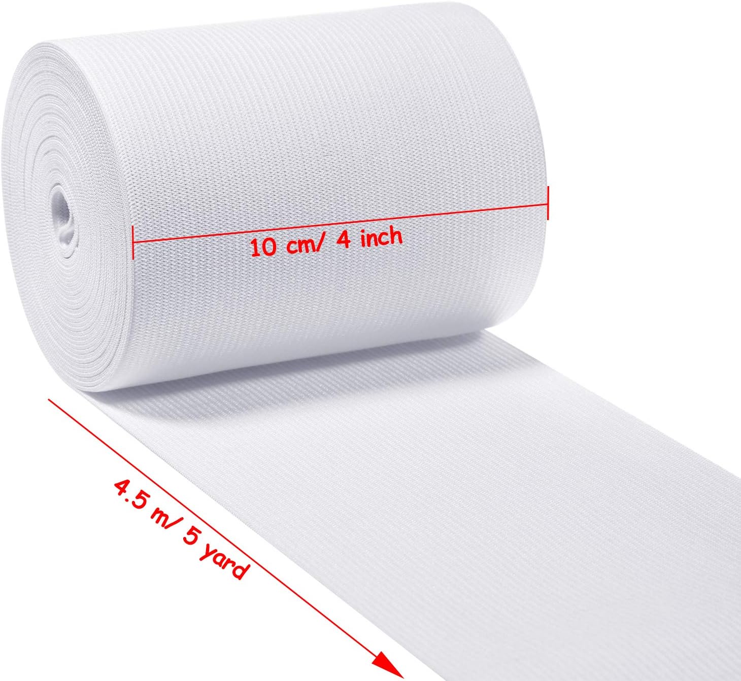 White Knit Elastic Spool (4 Inch x 5 Yard)