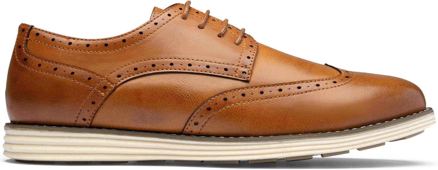 Vostey Mens Casual Dress Shoes Wingtip Plain Business Dress Shoes for Men - Image 9