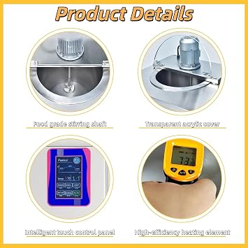 Kolice Commercial 220V Milk Pasteurizer 36L, Commercial Milk Pasteurization Machine, Pasteurization with Heating,Cooling,Timer,Temperature Control,Auto Clean, For Milk Juice Yogurt Sterilization