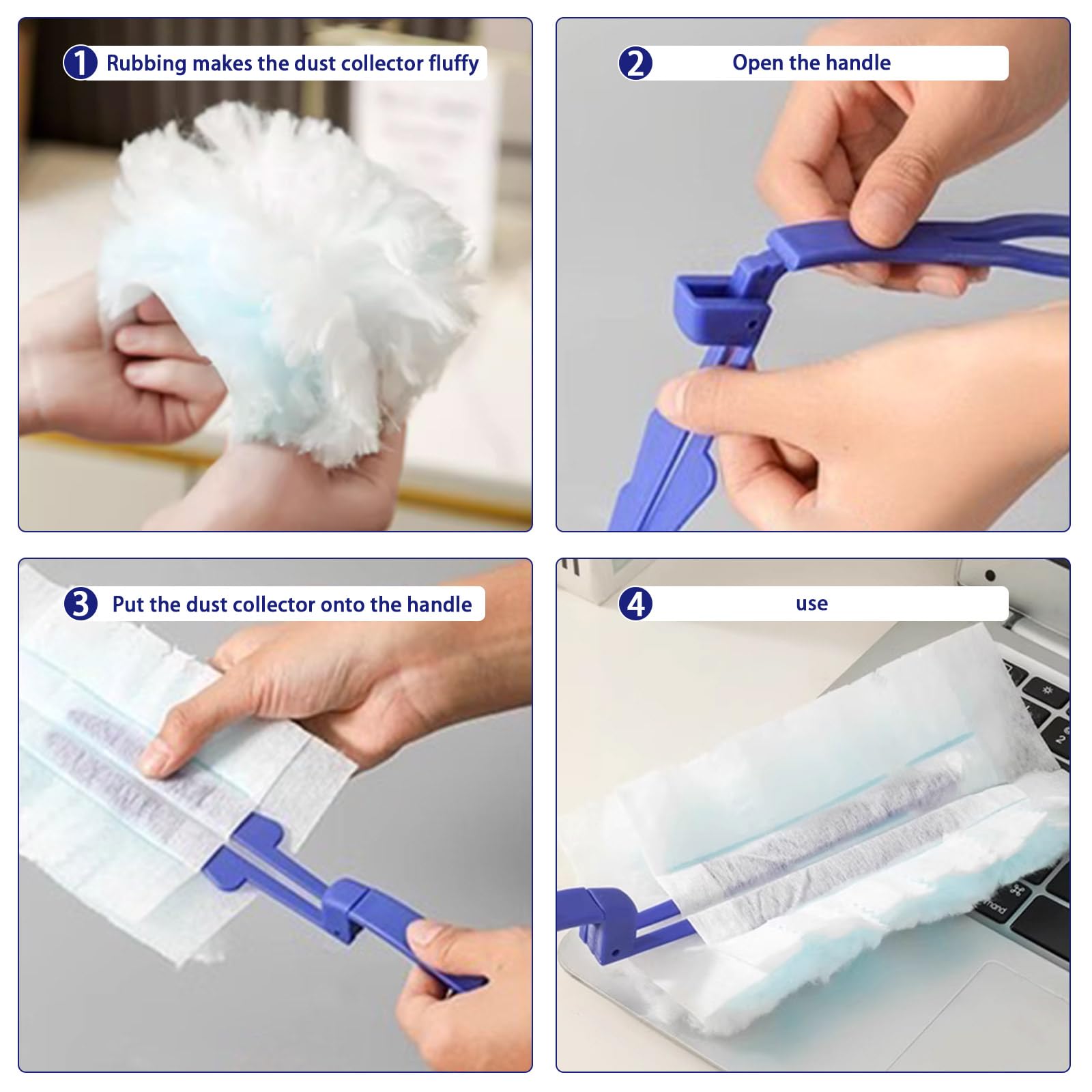 30 Pack Duster Refills + Handle - Compatible With Swiffer, 180° Flexible, Static Dust Grabbers - View #9