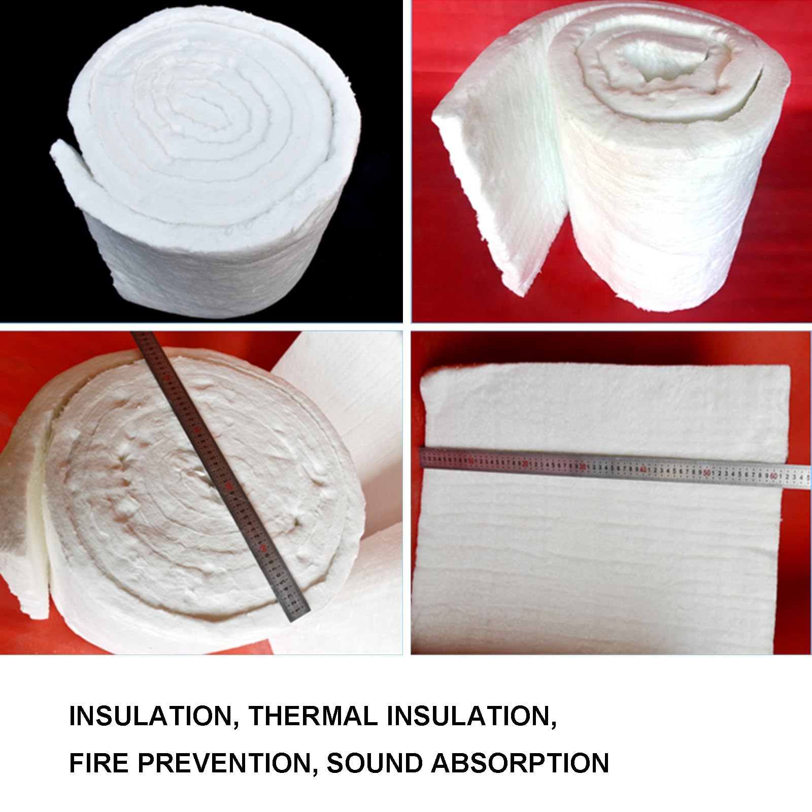 Manta De Fibra Cerámica, Deflector Aislante Ignífugo Con Una Resistencia Térmica De Hasta 1260 °C, Resistente A Altas Temperaturas Para Hornos, Estufas(20MM)