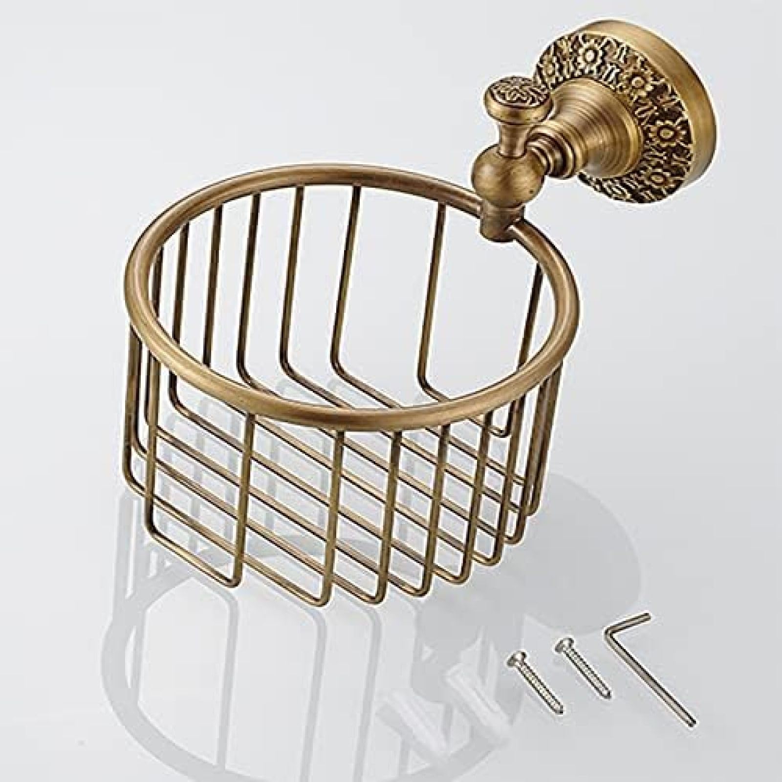 Die Portarrollos, Portarrollos Latón, Portarrollos De Pared con Estante, Impermeable Resistente Al Óxido Fácil Instalación Sin Taladrar Multifunción Oro Envejecido,B,Constructive23