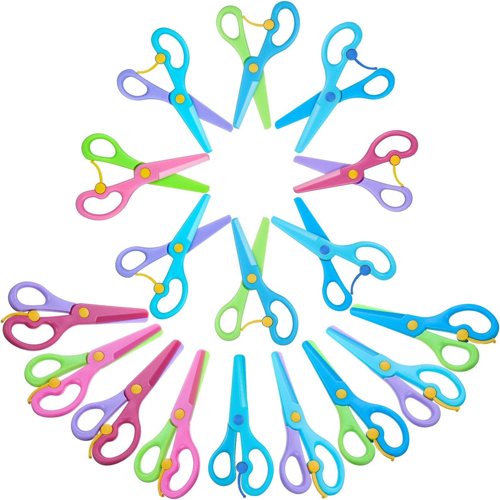 8 Pack Preschool Training Scissors Kids Plastic Playdough