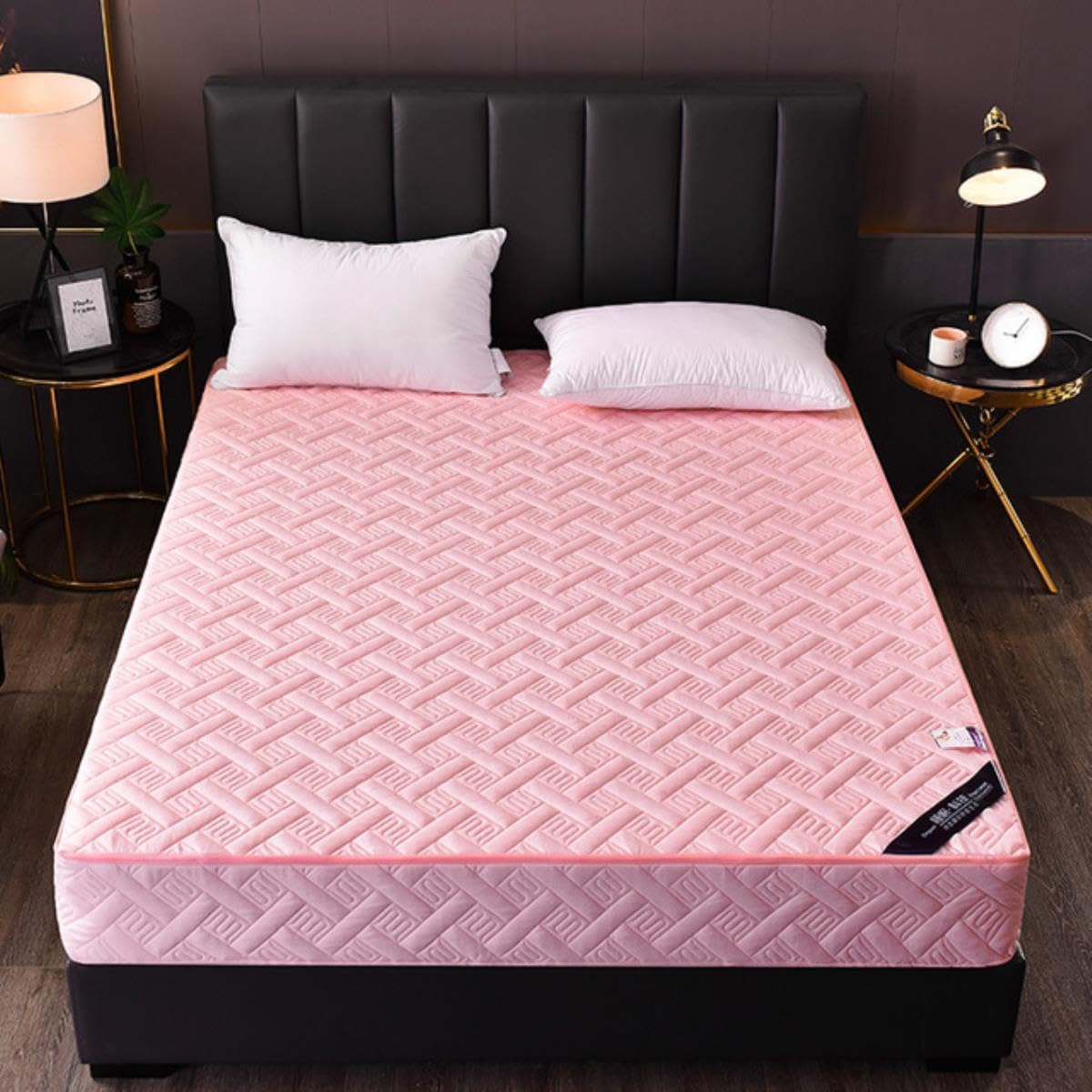 Quilted Six-sided Zipper Mattress Cover 8 Color Bedspreads For Bed Breathable Anti-mite Thick Bed Cover Mattress Protector Pad-pink,120x200x20cm