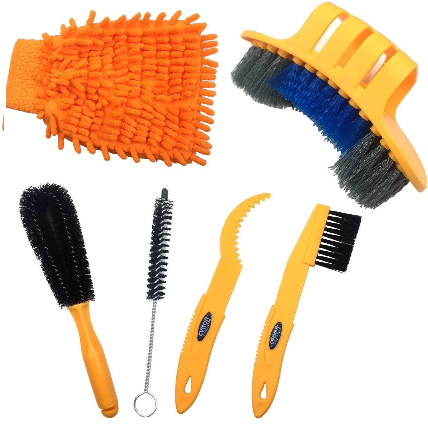 Lot De 8 Outils De Nettoyage Pour Vélo – Brosses Chaîne, Pignon, Pneu, Gant, Grattoir – Poignée Ergonomique, Plastique Durable
