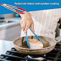 Vista 6 de Small Tongs For Cooking,7 inch Kitchen Mini Tongs with Silicone Tips Great for Air Fryer Cooking Serving Tong Set of 3 Turning