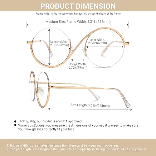 Miniatura 4 de VOOGLAM Gafas para mujer con montura redonda transparente Manley