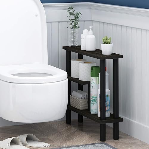 Miniatura 2 de Furinno Turn-N-Tube - Estante de almacenamiento delgado que ahorra espacio, color espressonegro