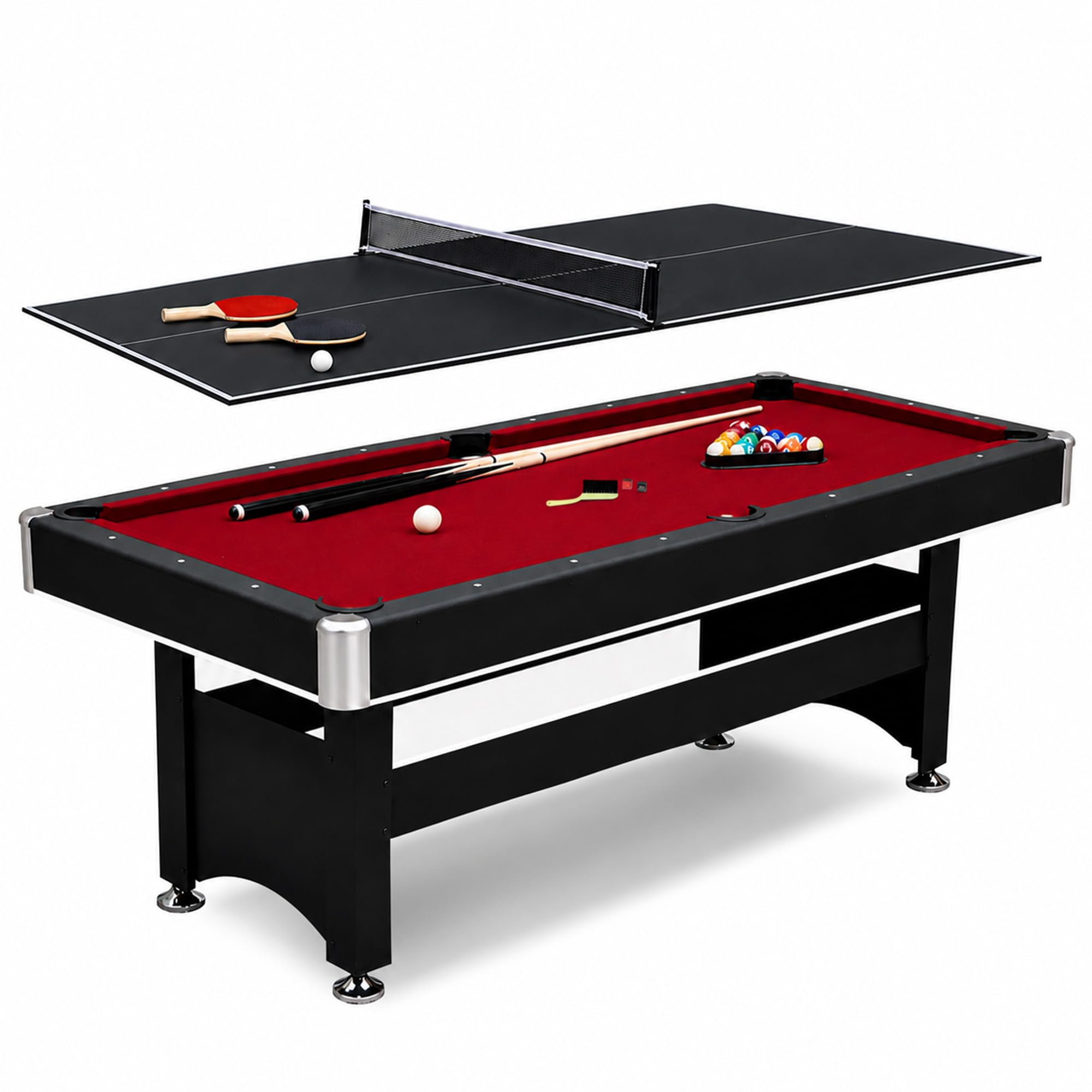 Hathaway Spartan Pool Table &amp; Ping Pong Top Combo, 2-in-1 Game Table