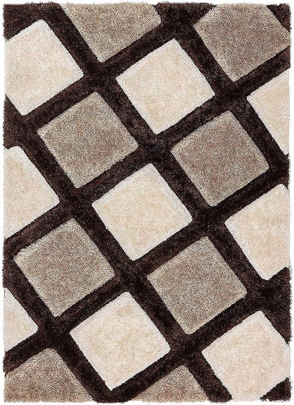 Image of Shaggy Area Rug for Living Room and Bedroom 12X15 FT Soft Plush Floor Carpet with Fluffy Texture, Modern Decorative Rug,Bedside and Indoor Spaces,Brown-Beige-Ivory