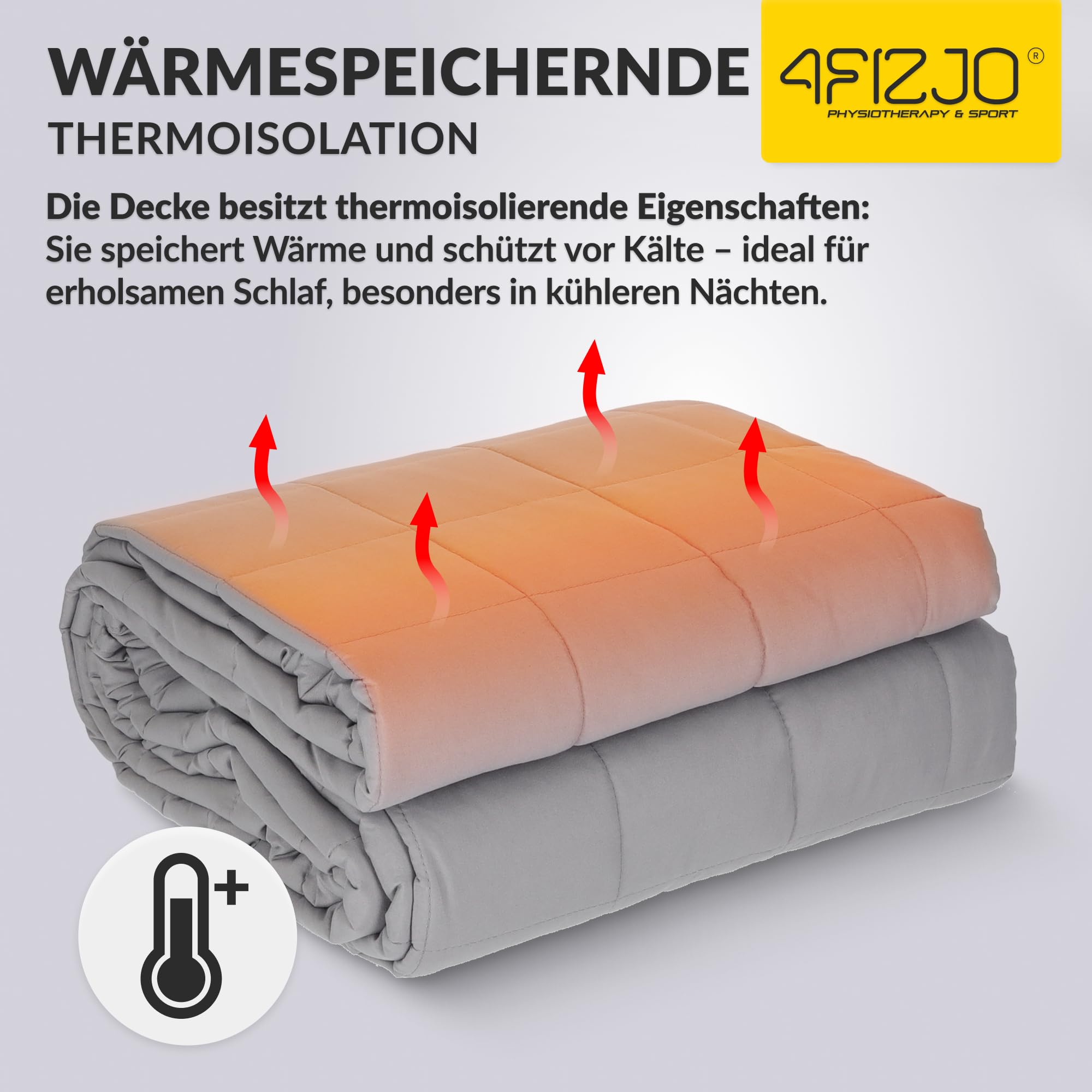 4FIZJO Gewichtsdecke 150x200 8 kg, Anti Stress Therapiedecke, Schwere Decke aus 7 Schichten, Decke für tiefen Schlaf und bessere Erholung, Weighted Blanket, Für Männer & Frauen von über 80 kg