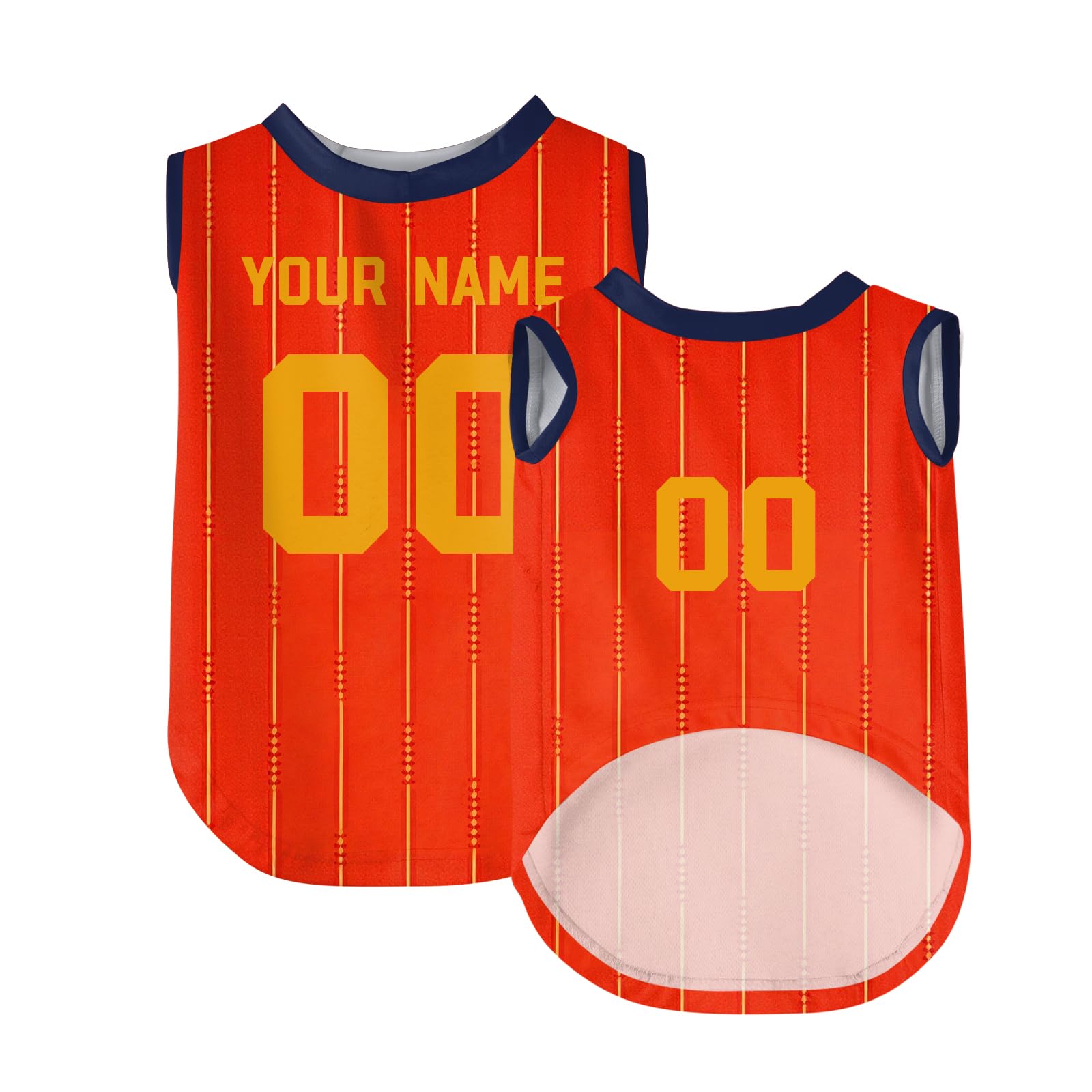 Personalised Dog T-Shirt, Custom Dog Clothes with Name Number & Logo Print, Breathable Quick Dry Sleeveless Football Jersey for Small Medium Large Dogs & Cats, XS-5XL, Ideal Pet Gift for Football Fans