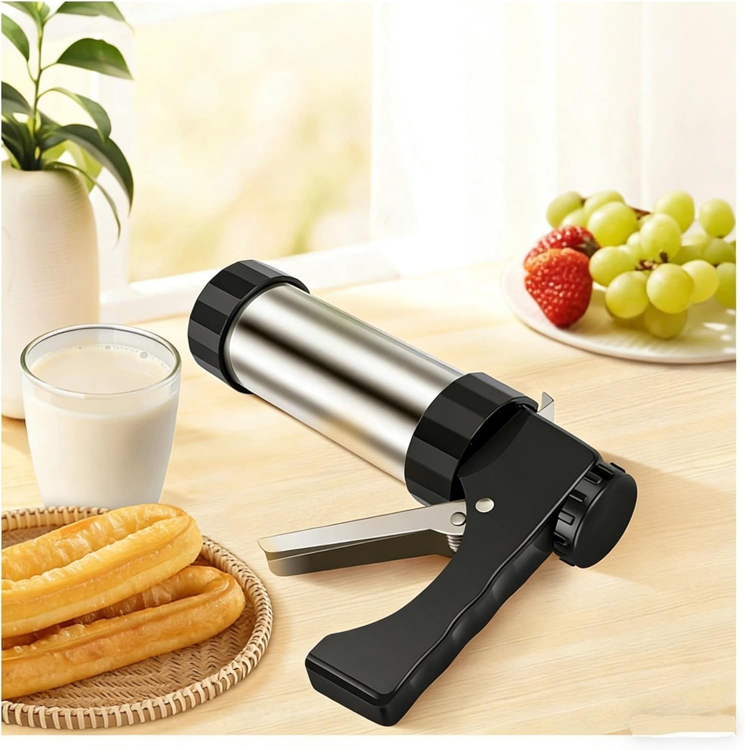 Cookie Press Gun Kit Stainless Steel Manual Churros Maker Machine DIY Pastry Syringe Extruder Nozzles Piping Cream Biscuit Maker