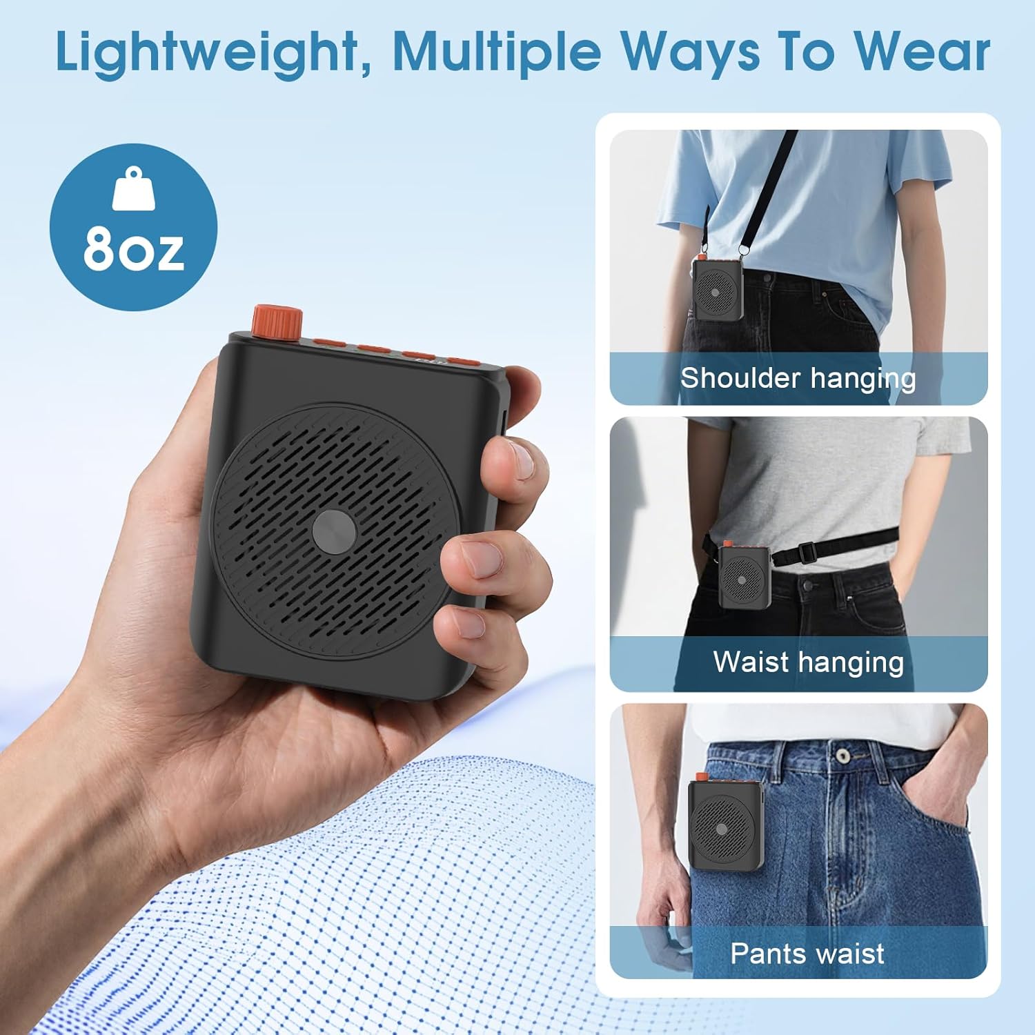 Dual Wireless Microphone Voice Amplifier for Teachers with Magnetic Charging, 15W 15-Hour Portable Speaker - Mini PA System for Classroom, Training, Tour Guides, Yoga, Outdoor (Black) - Image 6