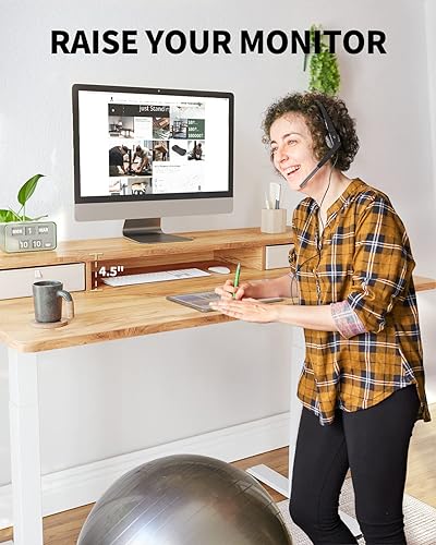 Miniatura 2 de BANTI Escritorio de pie de 40 x 24 pulgadas con cajones, escritorio de pie de altura ajustable con estante de almacenamiento, escritorio de oficina