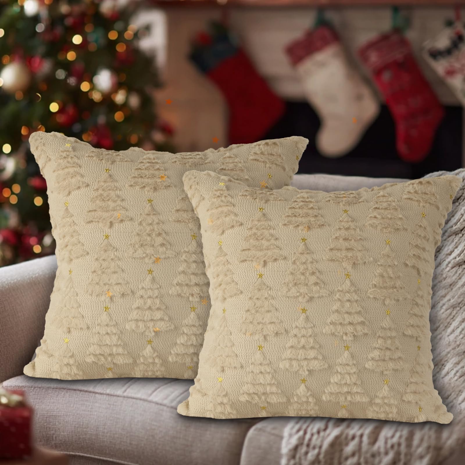 Lanpn Christmas 50x50 Throw Pillow Covers Set of 2 - Image 2