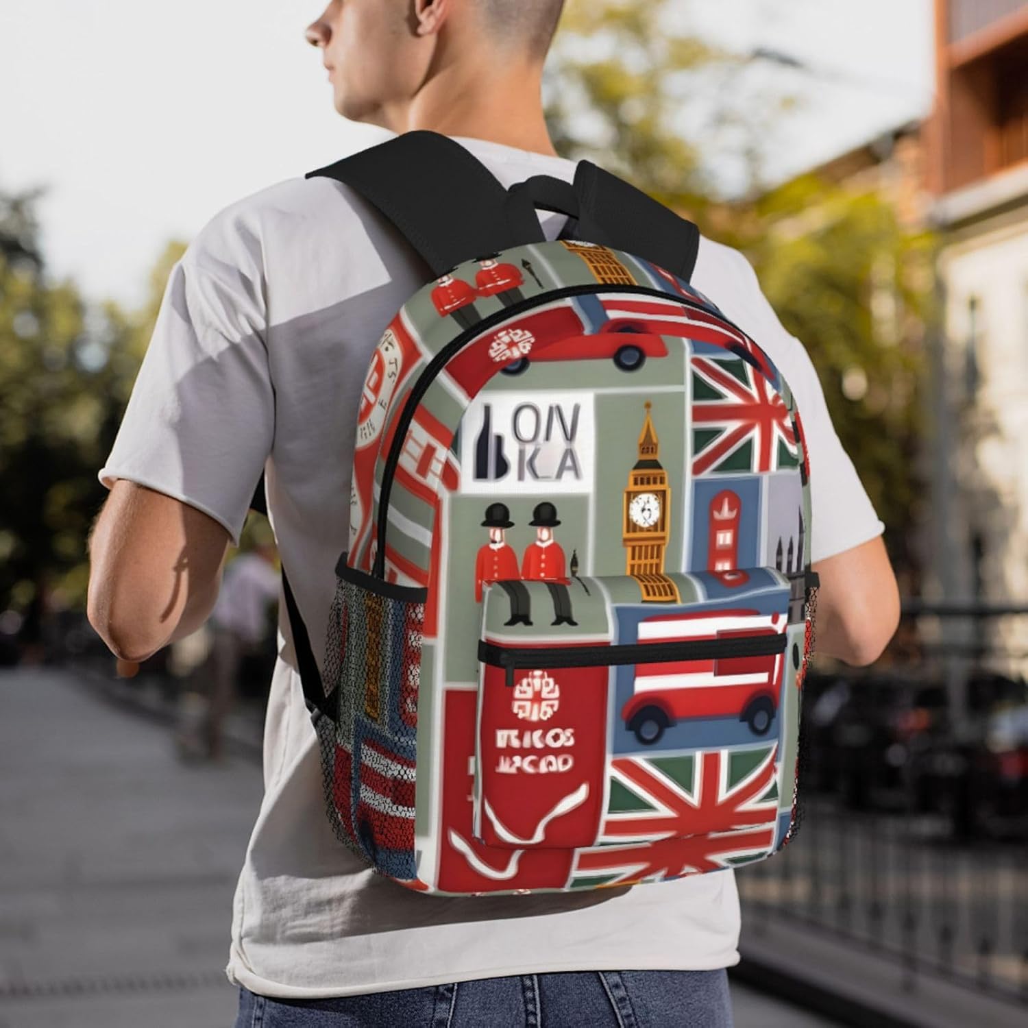England Symbols Backpack Large Sports Bag, Best for Basketball, Soccer, Volleyball, Swim, Gym, Travel