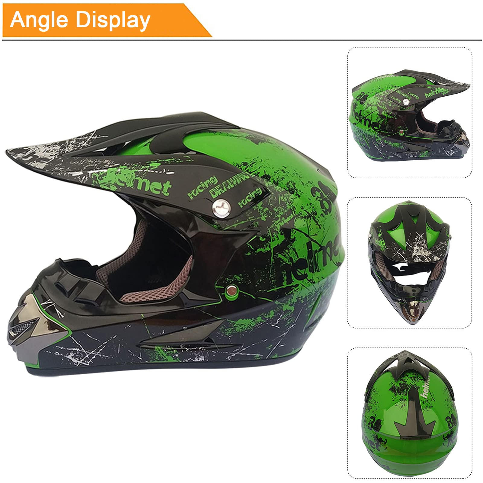 Casco In ABS Certificato ECE Casco Da Motocross, Casco Integrale MTB Per Adulti E Bambini Casco Scooter Uomo