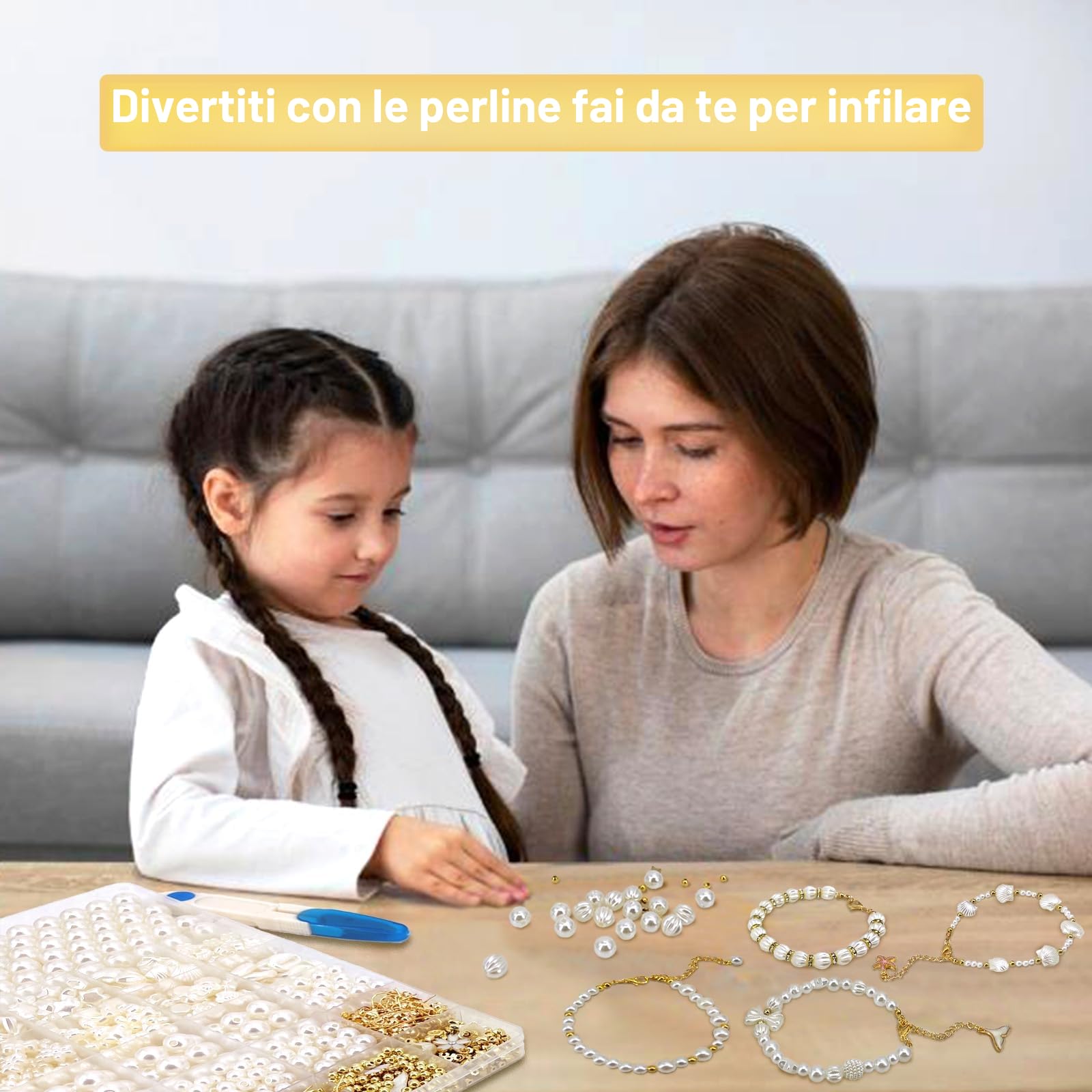 KAOHONG 1600pezzi Perline per Braccialetti Set perline per Gioielli Fai Da Te Perle per Bigiotteria Perline per Braccialetti Adulti Beads for Bracelets per la Creazione di Bracciali, Gioielli,Collane