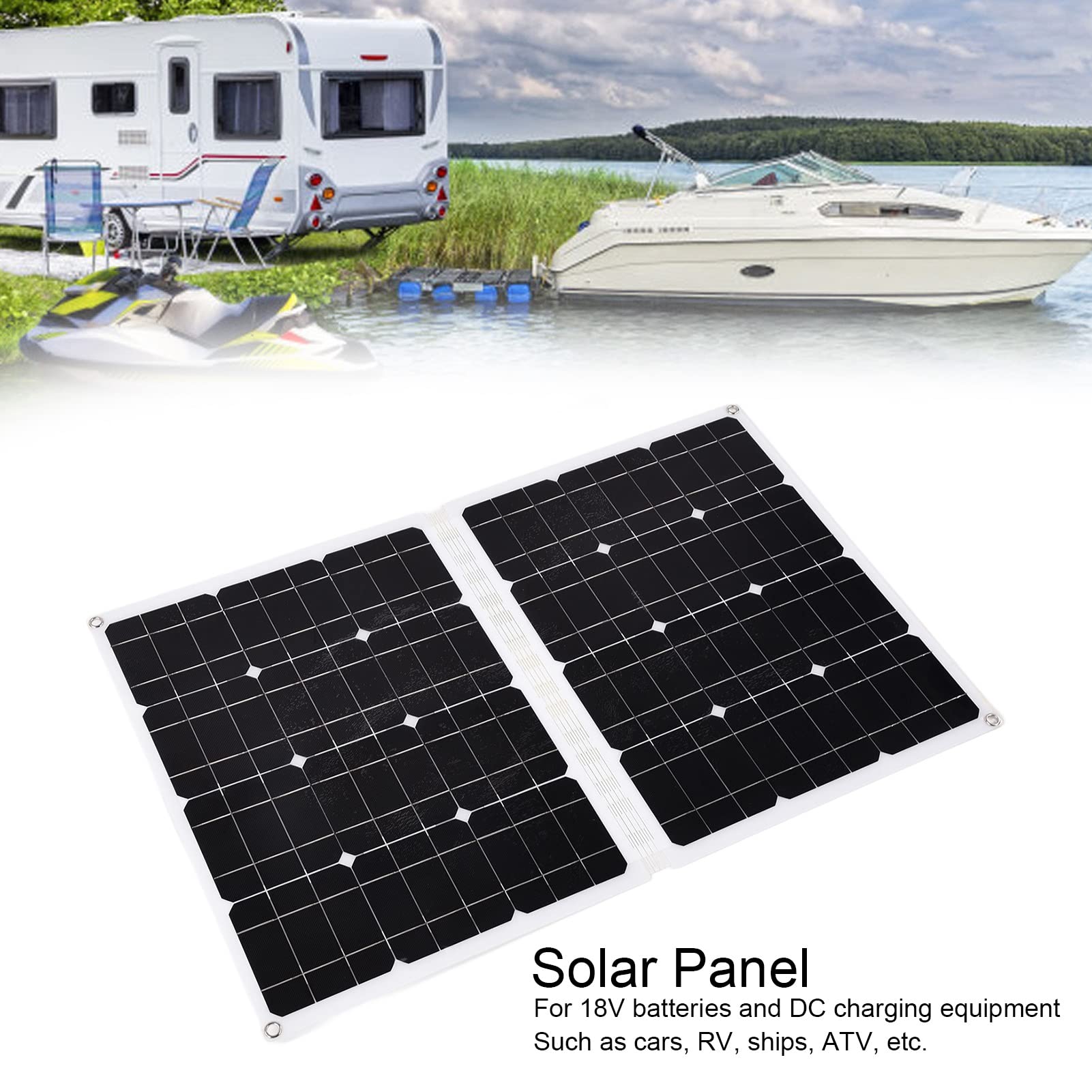 Ładowarka słoneczna, składany panel słoneczny 80W DC 18V z USB Type C PET EVA PTP Przenośne wodoodporne ładowarki do ogniw słonecznych o wysokiej wydajności Solar Power Bank Zewnętrzny zestaw akumulat