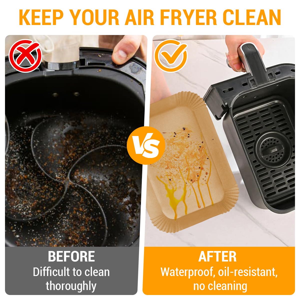 150 Feuilles Papier Cuisson Air Fryer Ninja Foodi Flex AF500EU – Anti-adhésif, Jetable, Compatible Multi Air Fryers
