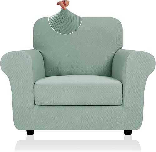 Miniatura 9 de Funda 2026 para sofá de dos plazas XL a rayas, 3 piezas (71"-91"), fundas elásticas gruesas para sofá con cojines 2 XL con banda elástica Nuevo